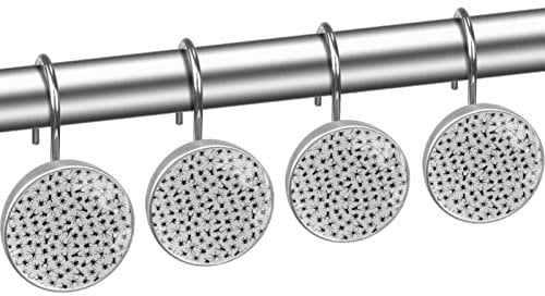 Ganci per tende da doccia, Anelli per tende da doccia antiruggine per bagno, Ganci decorativi per tende da doccia Appendini per asta per tende da doccia,Animale di Halloween ragno bianco e nero