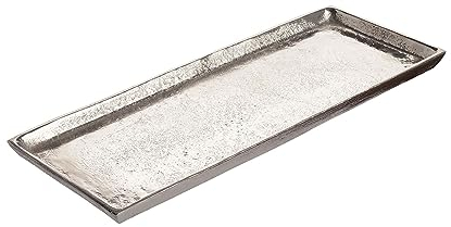 BUTLERS Deko-Tablett rechteckig 35 x 14cm aus Aluminium -Banquet - Moderne Tischdeko & Unterteller | ideal als Kerzenteller für Herbst, Advent, Weihnachten | Untersetzer für Bad Accessoires