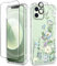 GVIEWIN Compatible with iPhone 12 Case and iPhone 12 Pro Case 6.1 Inch 2020, Soft & Flexible TPU Shockproof Cover Women Girls Flower Pattern Phone Case (Aquilegia/White)