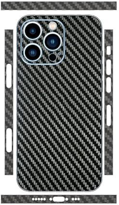 GIOPUEY Rückseite Folie Kompatibel mit iPhone 15, 2 Stück Rückseite Schutzfolie, Kohlefaser-Textur, Matte Textur, Anti-Fingerabdruck, Anti-Kratzer - Black