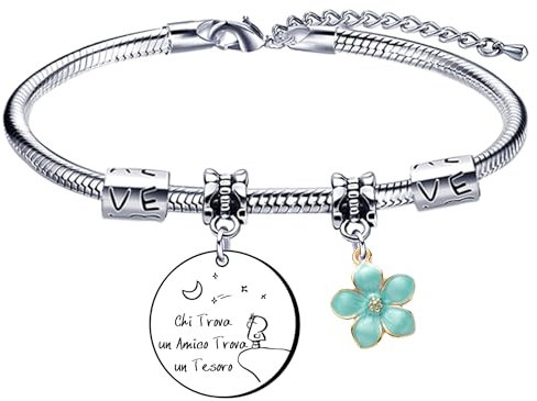 QTZXZX Regalo Amicizia, Bracciale Amicizia, Migliore Per Amici, Donna Bracciale Ispiratore Donna per La Migliore Amica di Laurea, di Compleanno,Regalo di Natale