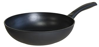 Risoli Easy Extra BLACK, Wok pour induction et gaz Ø28 cm, en aluminium forgé 3 mm, fabriqué en Italie
