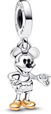 PANDORA Charm Disney 792812C01 Mickey Mouse zum 100. Jahrestag für Damen, Sterling-Silber