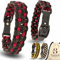 Ben&Bruno Hundehalsband | Breit & Verstellbar | 100% Handgefertigt | Robust, Sicher & Langlebig | Starkes Paracord Halsband | Halsbänder für Kleine, Mittelgroße & Große Hunde | Rot - L
