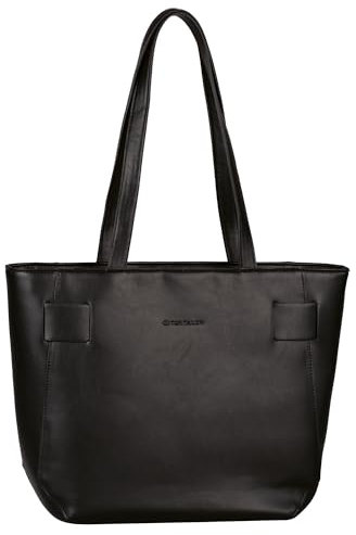 TOM TAILOR Paige Damen Shopper Umhängetasche Reißverschluss Mittelgroß Schwarz