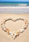 adrium Acryl-Bild 50 x 70 cm: ein Herz aus Muscheln auf Sand (212436229)