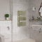 Warmehaus Designer Flat Panel Electric Heated Towel Rail Radiator Wall Mounted Bathroom Ladder Radiators Prefilled Brushed Brass 824x500mm
