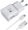 USB Ladegerät mit 1,5m Ladekabel USB C Für Samsung Galaxy A16 A15 A14 A05s A04s A55 A54 A53 A52s A35 A34 A33 M53 M33 M23 S8 S8+ S9 Plus S10 S10e Schnellladekabel (Weiß)