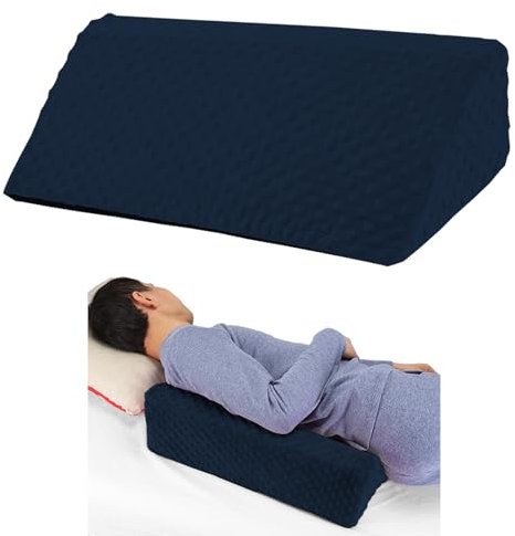 Jacobable Keilkissen zum Seitenschlafen, Körperpositionierung Schaumkeilkissen, Seitenkeilkissen zum Schlafen, rutschfestes Rückenpositionierungskissen für Bettwundenkeil (Dunkelblau)