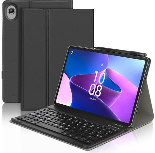 IVEOPPE Teclado Lenovo Tab M10 Plus 3rd Gen, Lenovo Tab M10 Plus 3rd Gen Funda con Teclado, Teclado Español Ñ Inalámbrico Magnético Desmontable para Lenovo Tab M10 Plus 3rd Gen, 10.61 2022, Negro