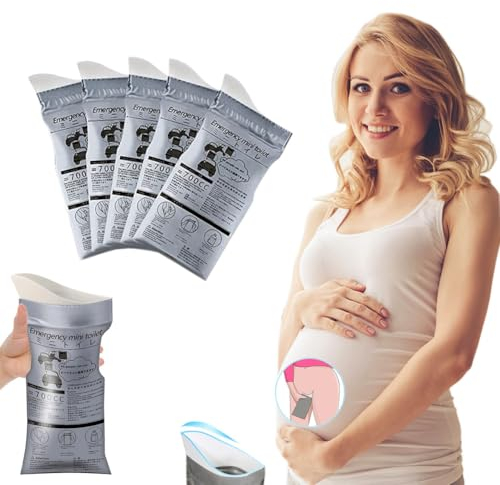 Urinario Portatil Mujer, Orinal Mujer Embudo De Silicona para Mujeres De Pie para Orinar, Reutilizable Urinario Femenino,Adecuado para Actividades,Al Aire Libre,Camping (5 unidades)