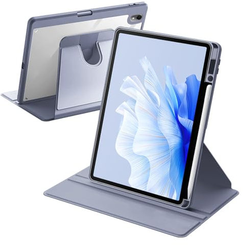 Funda Giratoria Compatible con Huawei MatePad 11.5 S 2024 con Soporte para Bolígrafo, Rotación de 360° Respaldo Clara, Auto Activación/Reposo, Púrpura