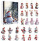 Adventskalender 2025 Schneemann, Adventskalender Kinder, Weihnachtsdeko Figuren, Einzigartiger Adventskalender Frauen Männer, 24 Tage Weihnachten Countdown Kalender Winter Deko (B)