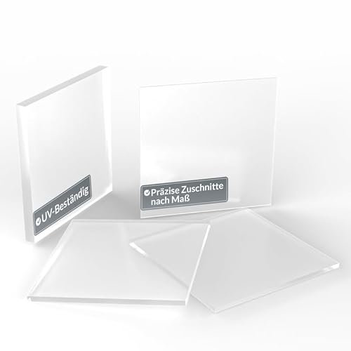 MyAcryl - Acrylglas Acrylplatten 3 mm Materialstärke Zuschnitt 300x300 mm - Hochtransparente Acrylglas Scheibe robust & bruchfest - Langlebiges Plexglas multifunktional & UV- Beständig