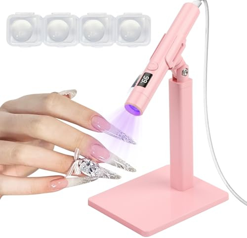 UV Mini Nagellampe für Nagelkleber, Nagellack, Nagelstempel - UV LED Lampe für Gelnägel (Rosa)