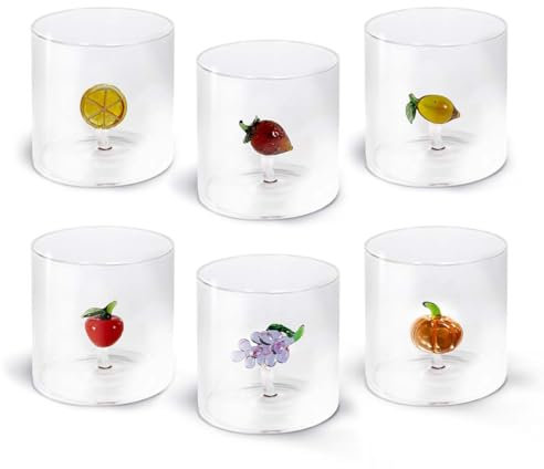 w d Lifestyle – w d KIT016 - Set di 6 Bicchieri in vetro borosilicato FRUTTA