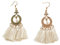 Vintage Fransen Lange Quaste Ohrring für Frauen Hochzeit Böhmischen Schmuck Ohrringe Beige