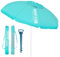 LOLAhome Sombrilla playa 200 cm y soporte arena, protección UV+50, sombrilla antiviento, varillas flexibles fibra vidrio, techo ventilación, mástil inclinable y regulable altura, bolsa transporte