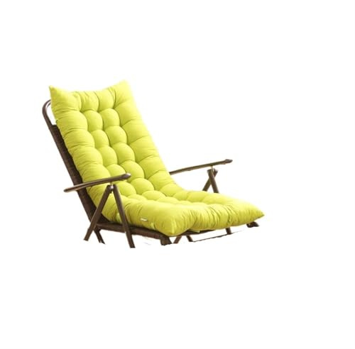 MAQDDO Deckchair Cushion Thick Padded Chaise Lounger Swing Bench Cushion Loveseat Recliner Pad Mat Garden Indoor Outdoor Patio Seat Back Cushion For Indoor Outdoor(Green,48x155x8cm)