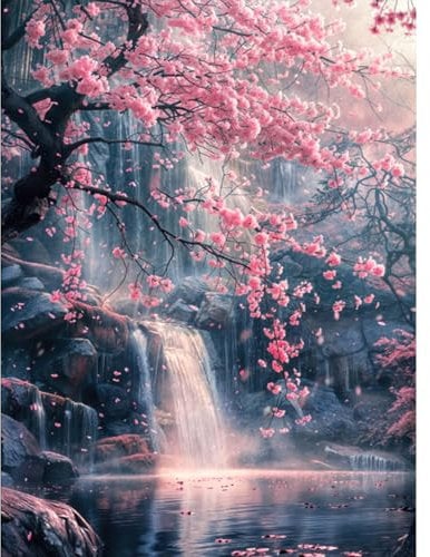 RICUVED 5D Diamond Painting Blumen Diamant Painting Bilder Wasserfall Diamond Art Erwachsene Full DIY Diamant Kunst Malerei Stickerei Set Kreuzstich 30x40cm