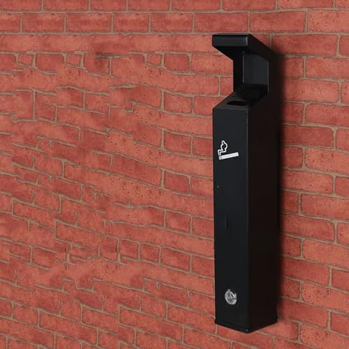 Posacenere Montato Al Muro - Posacenere Da Esterno, Colonna Di Fumo, Portacenere Casa, Posacenere Da Parete In Acciaio Inossidabile, Canna Da Fumo, Raccoglitore Di Mozziconi Di Sigaretta(Schwarz)