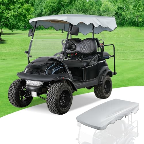 FIXHAWK 2+2 Passenger Golf Cart Sun Shade Cover for Club Car Precedent, UV Sunshade Golf cart Summer Cover, 210D Oxford Heat-Insulating Material,UV-Blocking