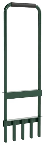 Outsunny Rasenlüfter 30cm Breite Manuell für Rasen mit rutschfest Griff | Rasenbelüfter Aerifizierer, Vertikutierer Rasenspecht, Boden Belüftung, Rasenpflege Gartengeräten, Bodenschiene