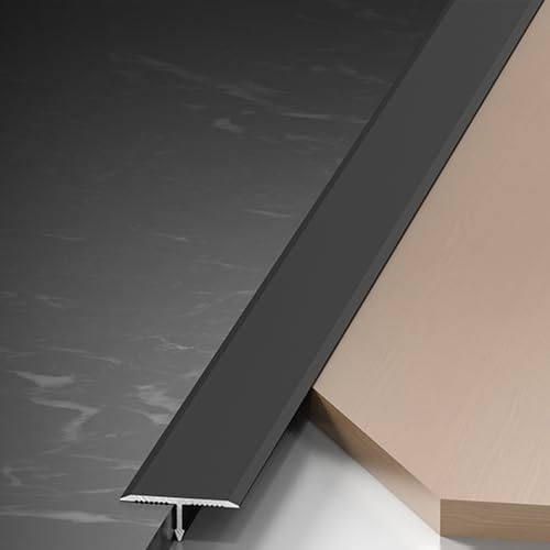 VQWQV Profilo Giunzione in Metallo, Strisce di Transizione del Pavimento T Alluminio, per Porte, Legno, Vinile Laminati, Moquette E Piastrelle (3Pcs X 90cm)(Nero,W3.3cm)