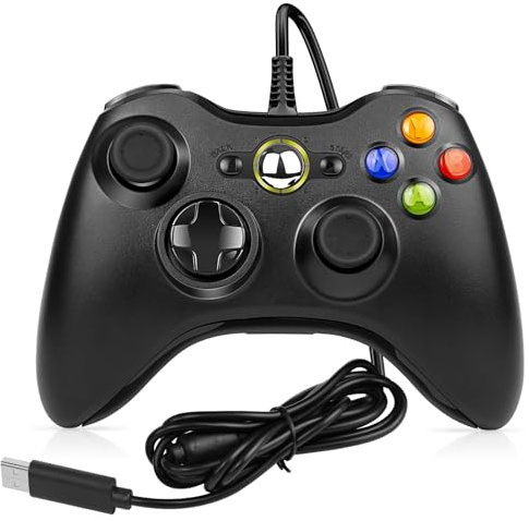 Labtec Wired Controller for Xbox 360, Plug and Play Gamepad Joystick Game Controller for Xbox 360 & Slim Console and PC Windows XP/7/8/10/11 (Black)