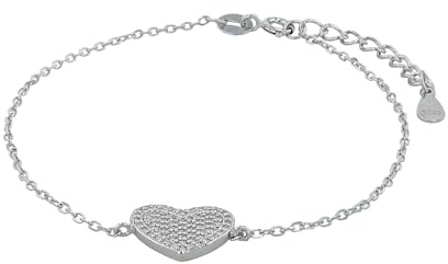 Akzent Armband Damen - Premium Armband Damen in Schwarz aus 925/- Silber, rhodiniert, 100% Wasserfest & Hautverträglich