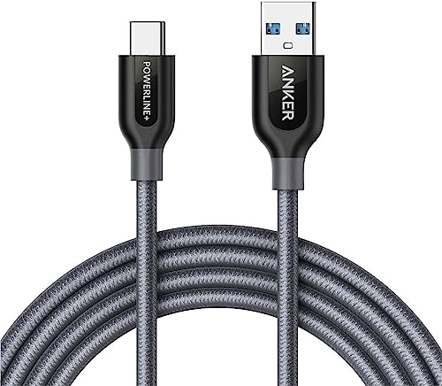 Anker USB C Charger Cable, PowerLine+ USB-C to USB 3.0 charger cable (6ft/1.8m), High Durability Type C Braided Charging Cable Compatible with Samsung Galaxy S10, S9, Huawei P10, P9, Sony XZ, HTC 10