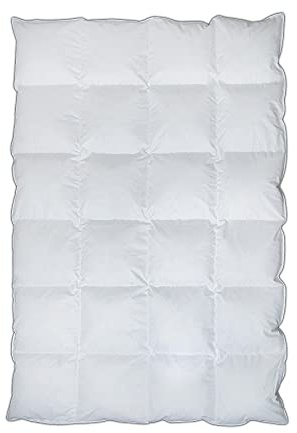 Daunenbettenfabrik Daunendecke 155x220cm 100% deutsche Daunen Verschiedene Wärmeklassen 4x6 Kassetten Garatiert Keine Lebendrupf Made in Germany (155x220 gefüllt mit 1100 gr. 100% Daunen)