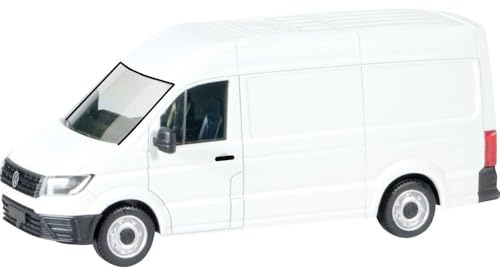 herpa MiniKit Modellbausatz Volkswagen (VW) Crafter Kasten Hochdach. weiß, Miniatur im Maßstab 1:87, Sammlerstück, Kit für Modellbau, Kunststoff