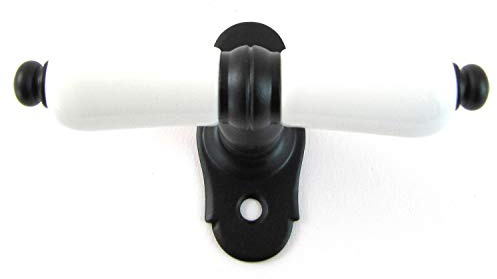 Fenstergriff Porzellan BATON weiß schwarz matt 24 x 105 - Qualität aus Europa seit 1998