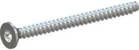 10 Stück Schraube STS-plus KN6041 3x35 - T10 Stahl, vergütet 10.9 verzinkt 5-7 µm, getempert, blau/transparent passiviert