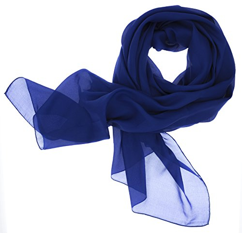 DOLCE ABBRACCIO by RiemTEX ® Schal Damen LADY SUNSHINE Seidentuch Tücher mit hohem Seidenanteil Pashmina Stola Tuch in sattem Blau Halstuch Kopftuch Damen Seidenschal Elegante Schals (Royalblau)
