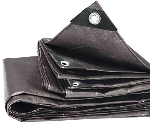 Lestarain universal Gewebeplane Abdeckplane Schutzplane,wasserdicht und haltbar Bauplane Bootsplane mit Ösen für Auto Gartenmöbel Pool 280g/m²,3x4m,Grau