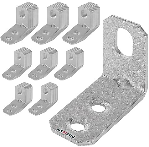KOTARBAU 100er Set Verstellwinkel 25 x 35 x 16 mm Einfassungswinkel Winkelverbinder Eurowinkel Langloch Regulieröffnung Sicke Holzverbinder Montagewinkel
