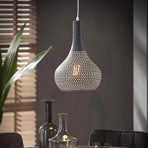 famlights 1-flammige Industrie Look Vintage Deckenlampe Nela für Esstisch/Retro Pendelleuchte/Esszimmerlampe industrial Dimmbar Hängelampe Metall Esszimmer Deckenleuchte Pendelleuchte Hängeleuchte