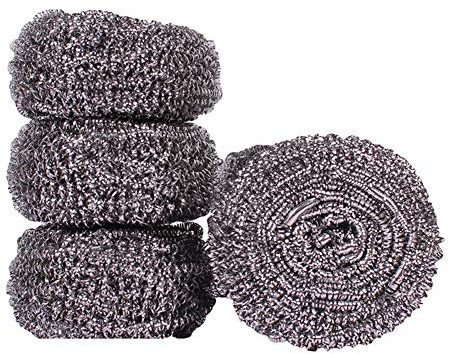 JIHUOO 8 Pcs 50g Stainless Steel Scourers Ball Wire Scourers Kitchen Cleaning Scrubbers for Removing Stains