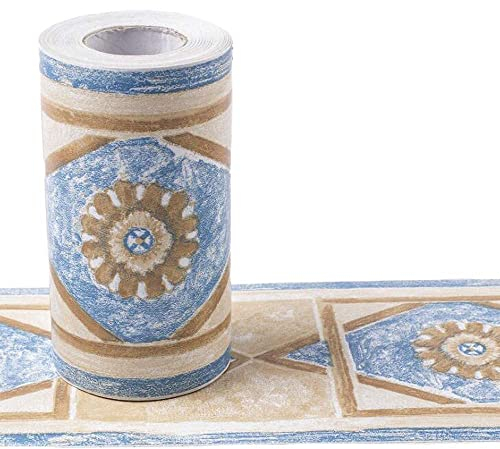 10CM x 10M Tapete PVC Bordüre Selbstklebend Wandbordüre Klebefolie Küche Fensterbank Folie Tapeten Badezimmer Dekoration Bordüren (G)