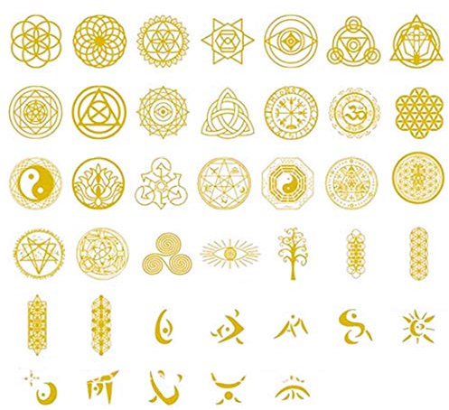 FineInno Metatron Aufkleber Resin Stickers Filler Harz Aufkleber für Silikonformen Resin Füllmaterial Epoxidharz Füller DIY Handwerk Schmuck (Goldharzaufkleber B)
