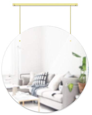 UMBRA Exhibit Wandspiegel mit 61 cm Durchmesser, Glass Mirror, messing, Einheitsgröße