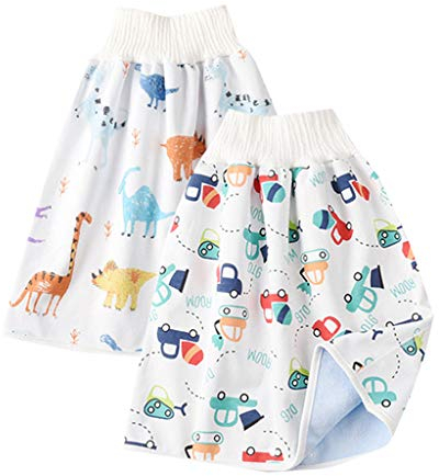 Fannyfuny Baby Windelrock Shorts, 2 in 1Wasserdichte und Saugfähige Windelrockshorts, Casual Atmungsaktiv Trainingsrock Kinderwindelrock Shorts für Baby Kleinkind Kinder (0-8 Jahre)