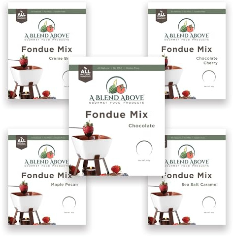 A Spice Above A Blend Above Fondue Mix, Best Sellers - Creme Brulee, Sea Salt Caramel, Maple Pecan, Chocolate Cherry, and Chocolate,2.12 Ounce (Pack of 5)