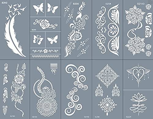 Tattoo Schablonen Mesh Tattoo Vorlage wiederverwendbar 10 Sheets Set Kamiya