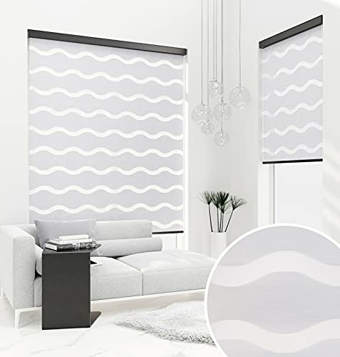 Premium DOPPELROLLO Welle HELLGRAU mit Alu Kassette (80x220 cm, Kassettenfarbe: Weiss)