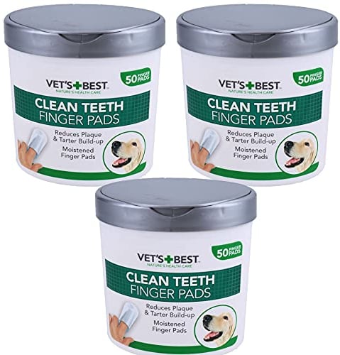 150PK Dog Pet Teeth Tooth Cleaning Finger Pads Wipes Plaque Tartar Remover