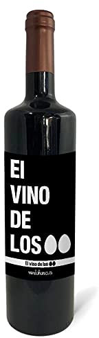 Regalo original. Botella de vino tinto El vino de los huevos. 75cl.