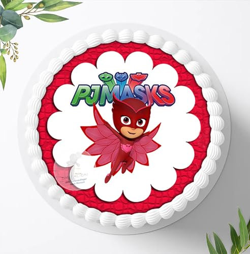 Für die Geburtstags Torte, Zuckerbild kompatibel mit: PJ Masks, Essbares Foto für Torten, Fondant, Tortenaufleger Ø 20cm, 0046z